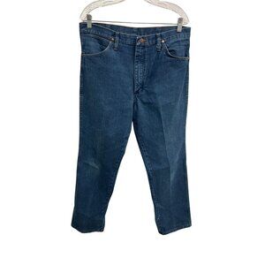 Wrangler Mens Slim Fit Cowboy Cut Blue Denim Jeans Size 35X32 Classic Workwear